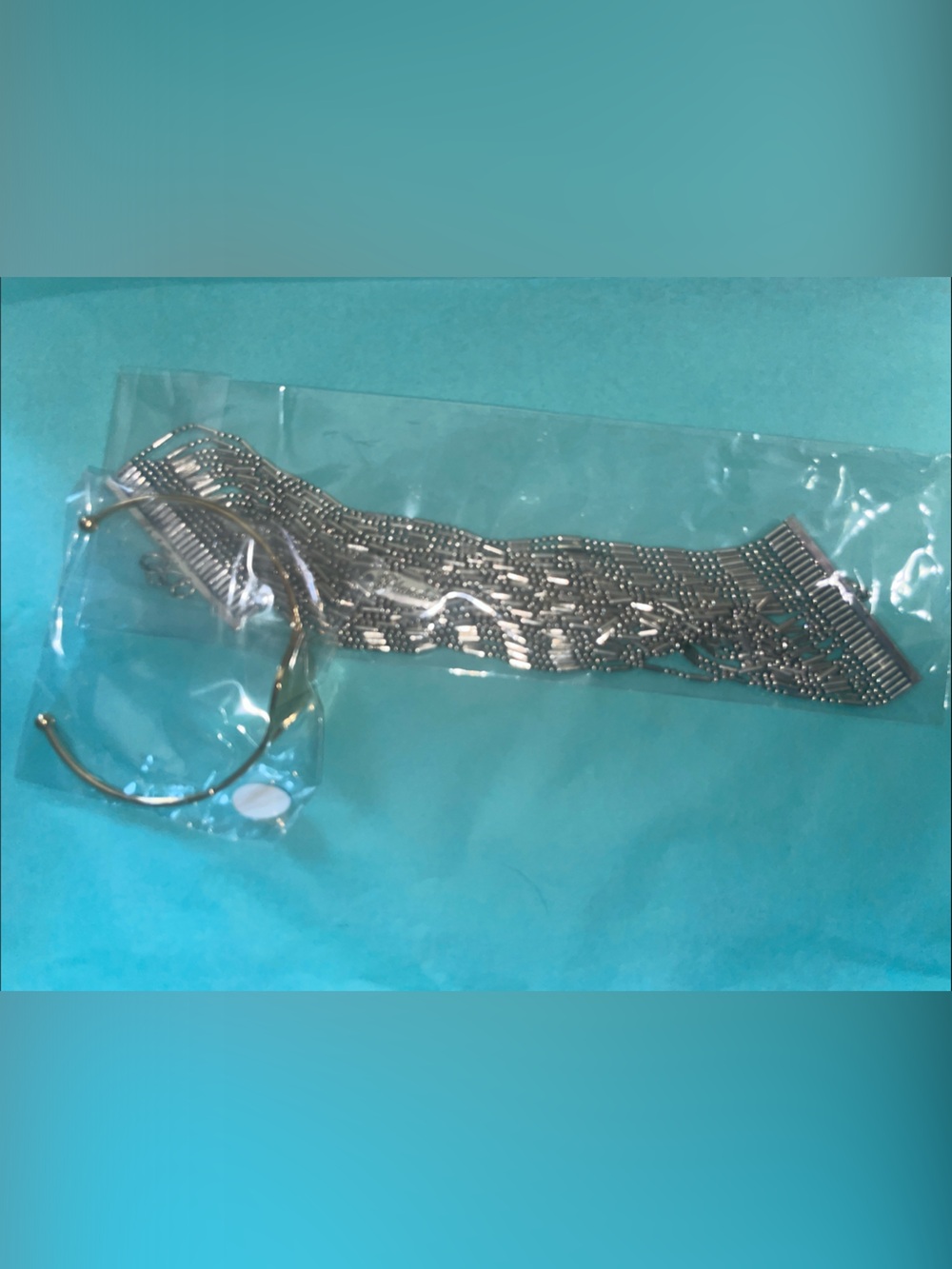 Plunder Silver Beaded Wide Cuff Bracelet